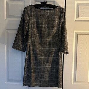 H&M Charcoal Plaid Long Sleeve Dress